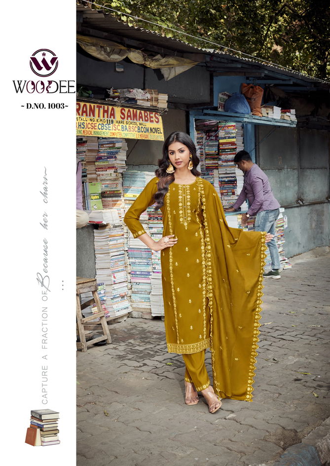 Victoria By Woodee Viscose Kurti With Bottom Dupatta Suppliers In India